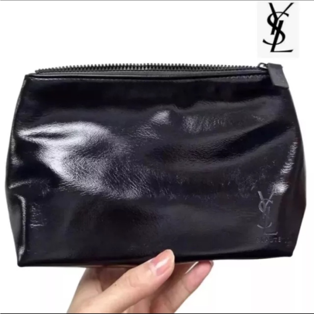 Yves Saint Laurent Black Makeup Bag Pouch NEW